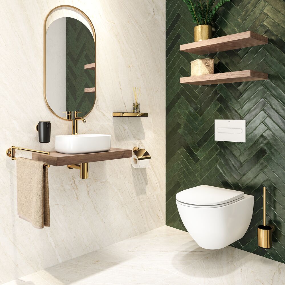 Tiger Cooper Toiletrolhouder met Klep - Goud