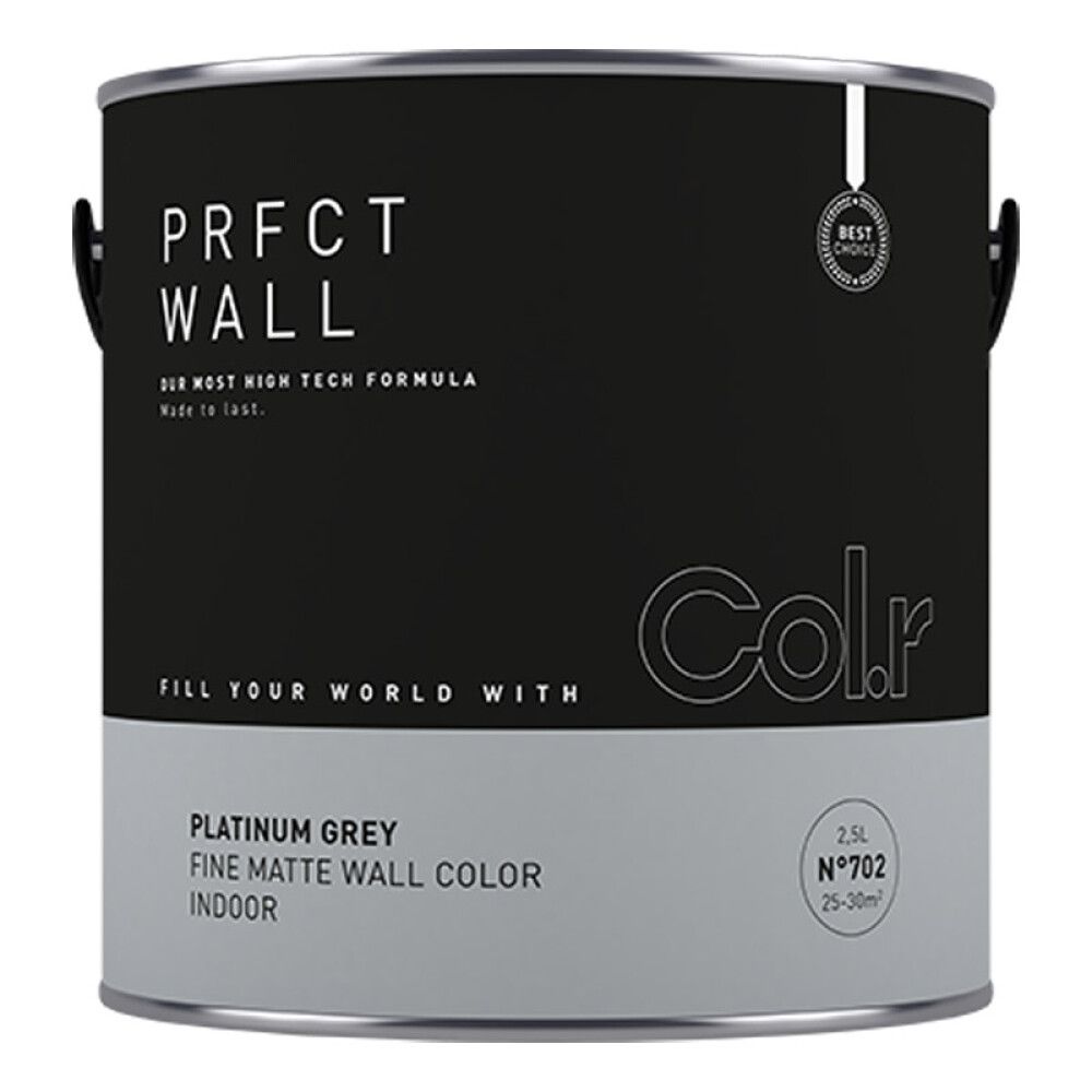 VEGGMALING COL.R PRFCT WALL NO.702 PLATINUM GREY 2,5L
