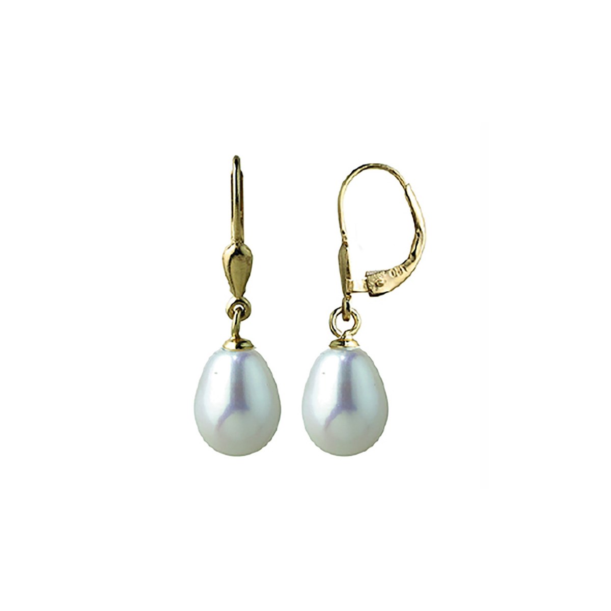 Dormeuse or 18 carats perles de culture poire