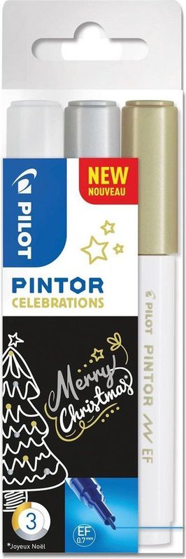 Verfstift pilot pintor celebrations ef assorti | Etui a 3 stuk