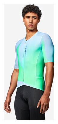 Maillot Manches Courtes Unisexe Van Rysel Racer 2 Bleu Clair/Vert
