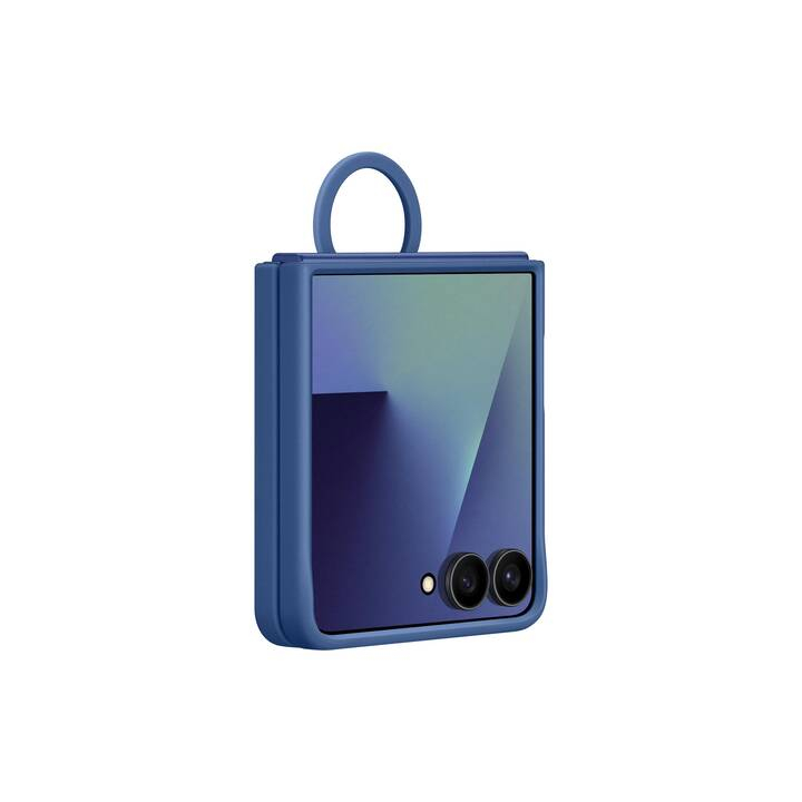 Galaxy Z Flip7 Silikon Cover Hülle mit Ring (EF-PF766TNEGWW) - Blau