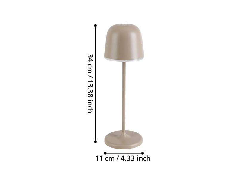 EGLO Leuchten Akku-Tischleuchte MANNERA 2.2W, 34 cm, Sand Tischleuchte
