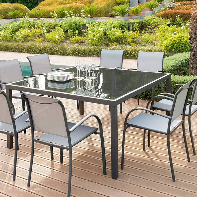 Fauteuil de jardin empilable PIAZZA Galet & Graphite