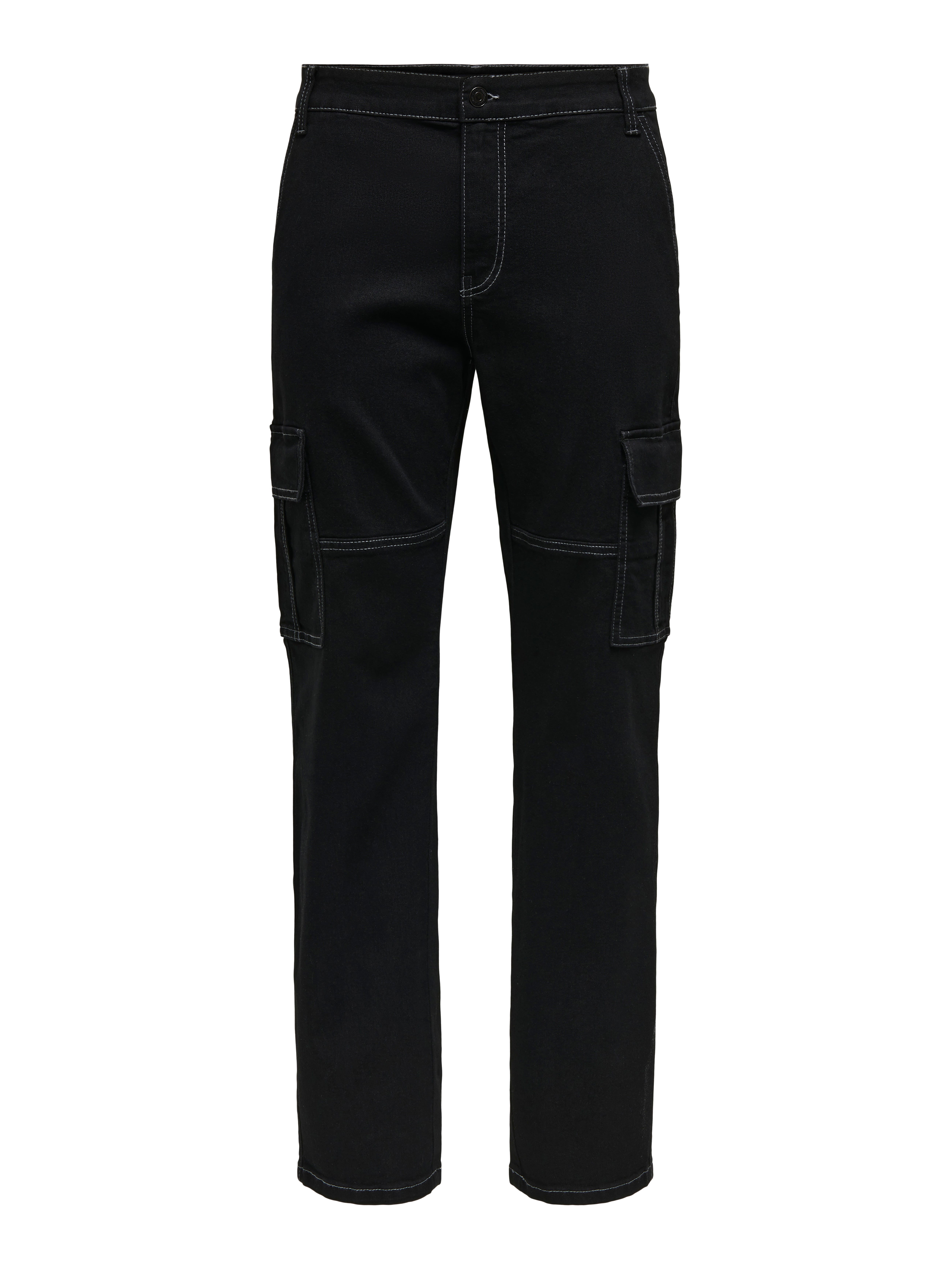 ONSEDGE Mittlere Taille Gerade geschnitten Jeans Black Denim