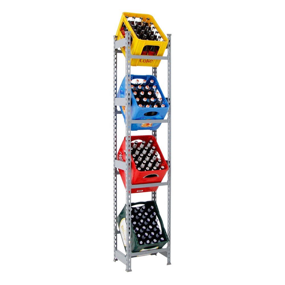 PROREGAL Drankkratplank, Hoog Big Camel, HxBxD 200 x 40 x 30 cm, Grijs