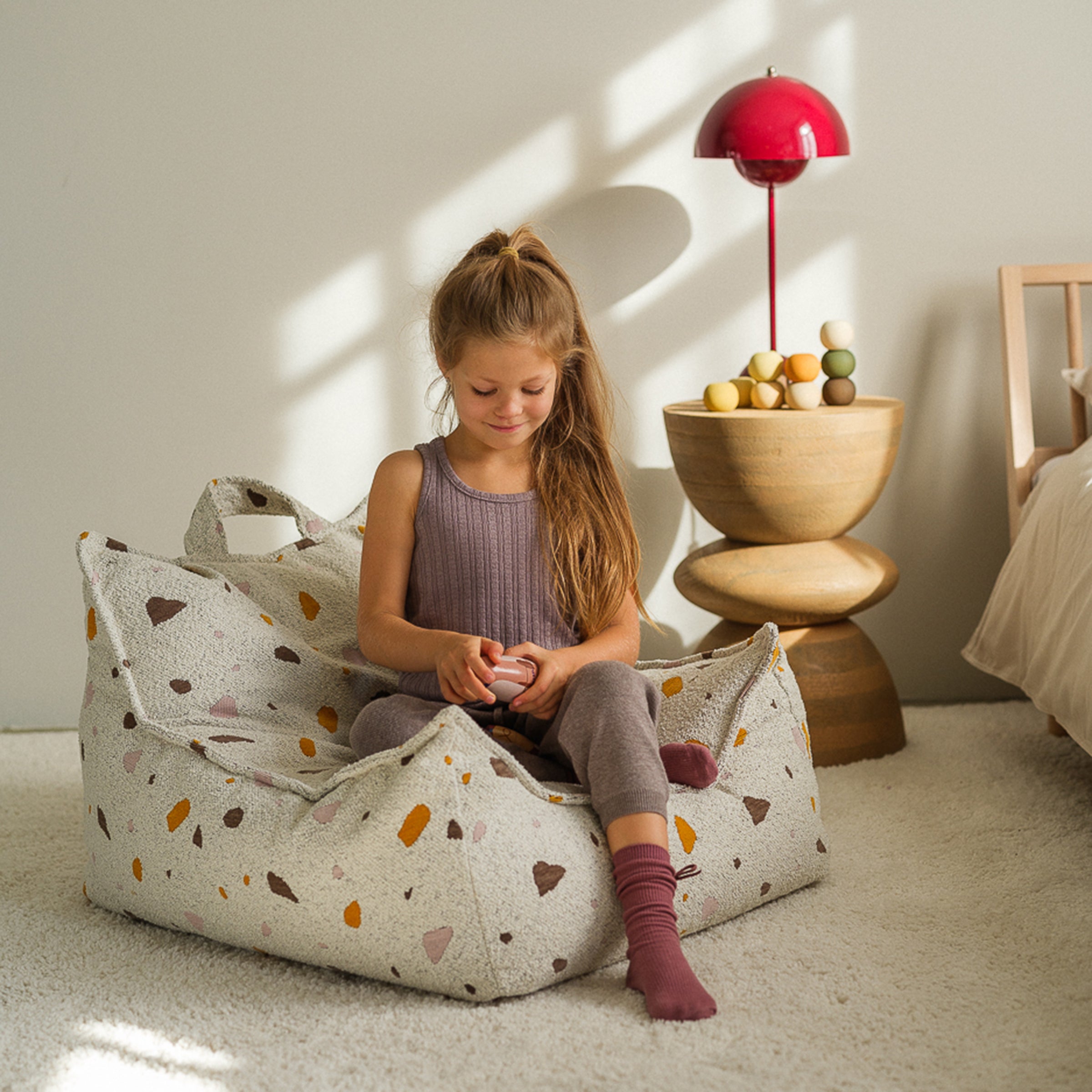 Wigiwama Sitzsack und Ottomann Set Terrazzo Marble