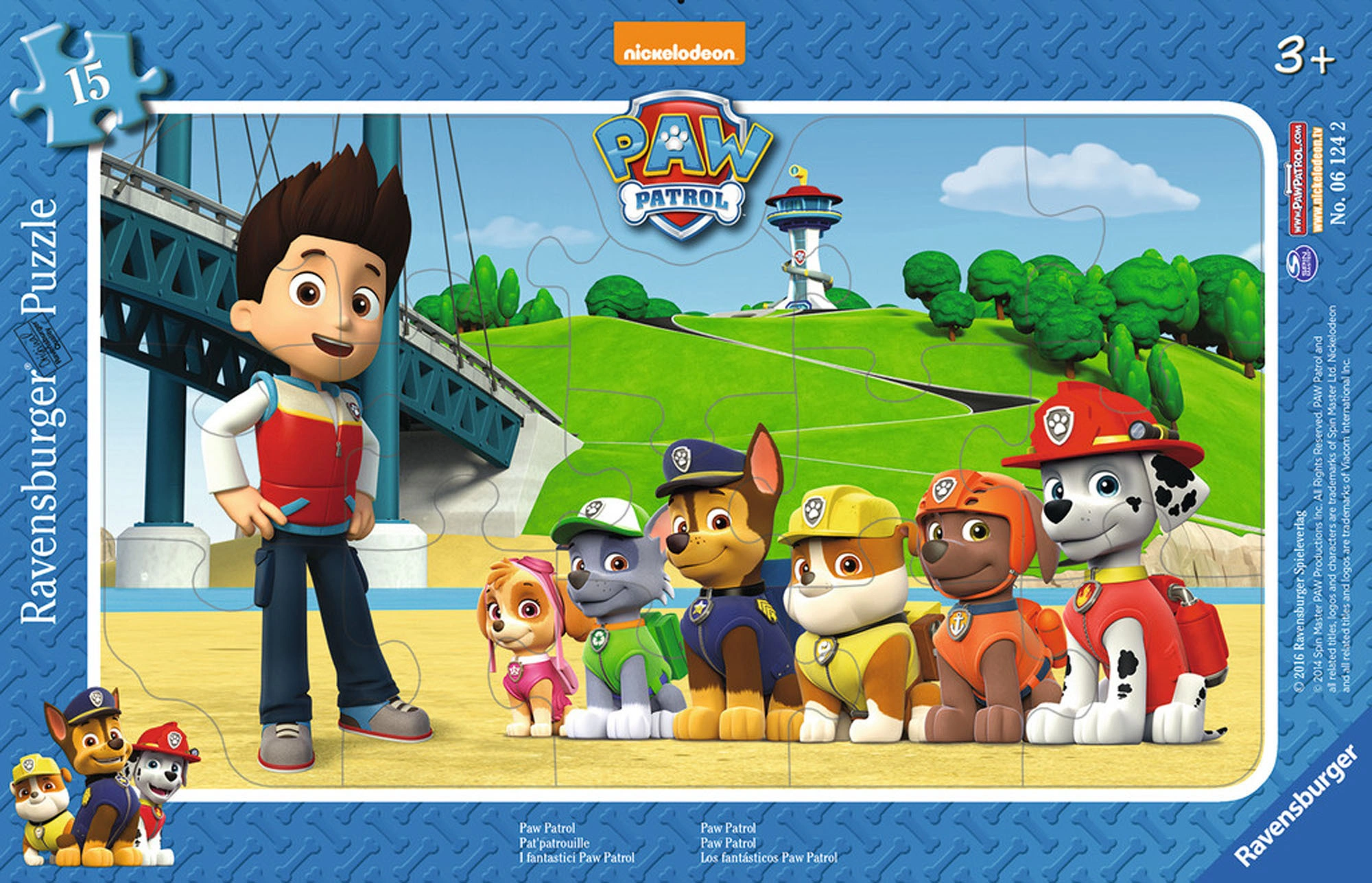 Ravensburger Kinderpuzzle - 06124 Paw Patrol - Rahmenpuzzle für Kinder ab 3 Jahr