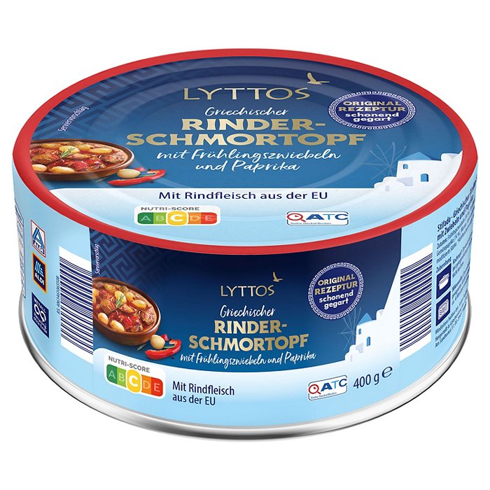 LYTTOS Griechischer Rindfleischeintopf 400 g, Zwiebel Paprika