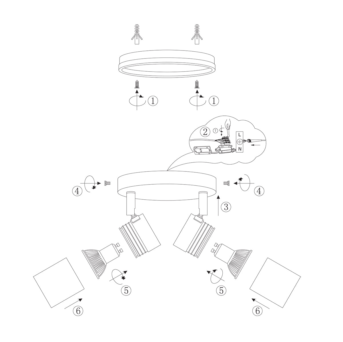 Mexlite - spot - Upround LED - staal - metaal - Ã 24cm - GU10 -