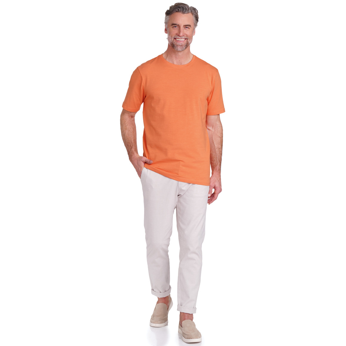 VanVaan Herren T-Shirt mit Rundhalsausschnitt hellorange