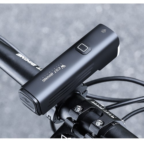 4800mAh Wiederaufladbares Aluminium USB Fahrrad Licht Velo LED Warnlicht IPX4 - Schwarz
