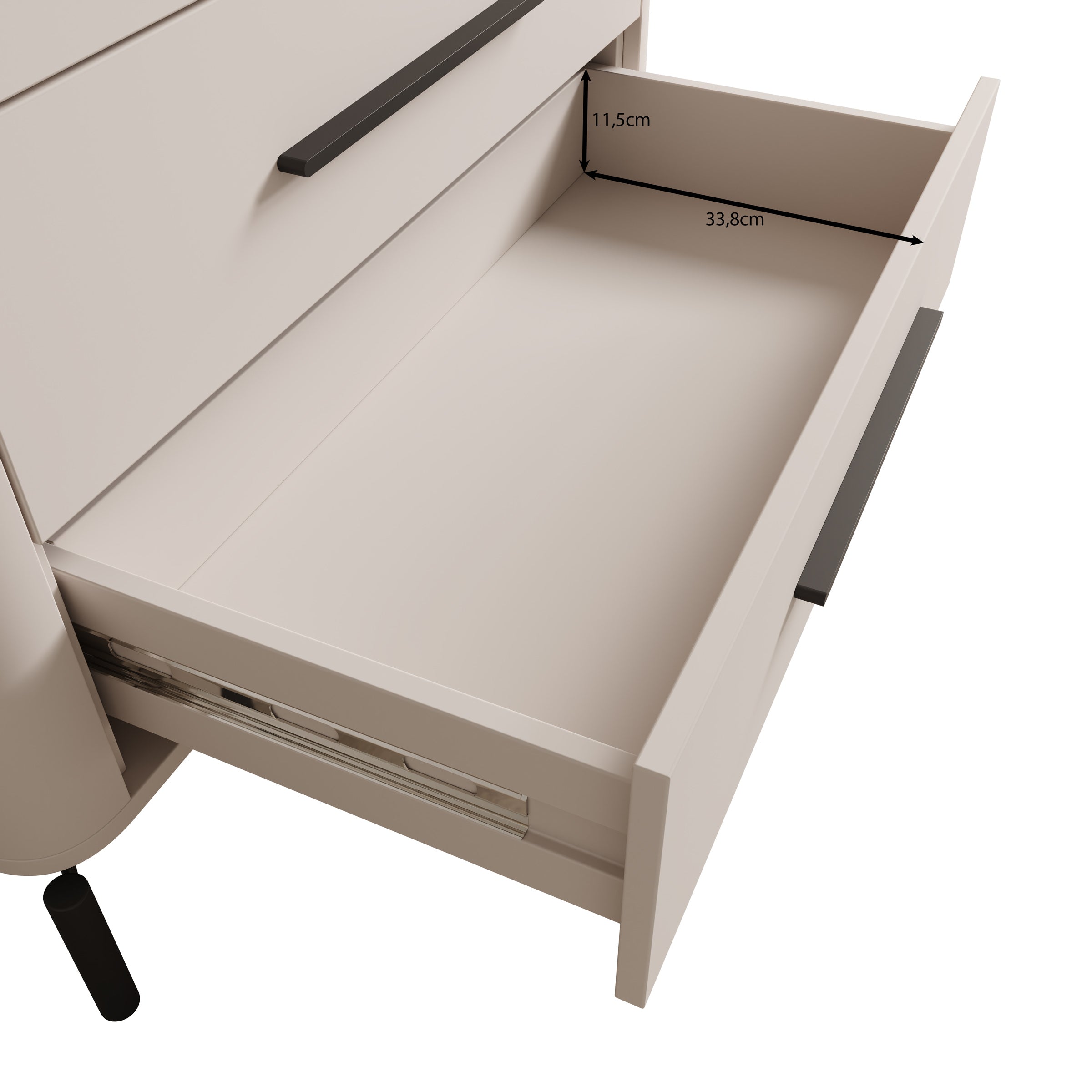 Sorello - Ladekast met 4 lades - Beige - 90x40x94 cm