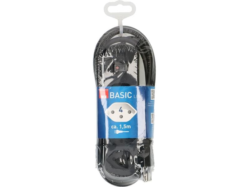 Max Hauri Steckdosenleiste Basic Line 4x T13 Reset Schalter Mehrfachsteckdose mit Reset Schalter