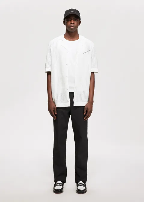 Gebreid vest met kraag off-white (WIT.O)