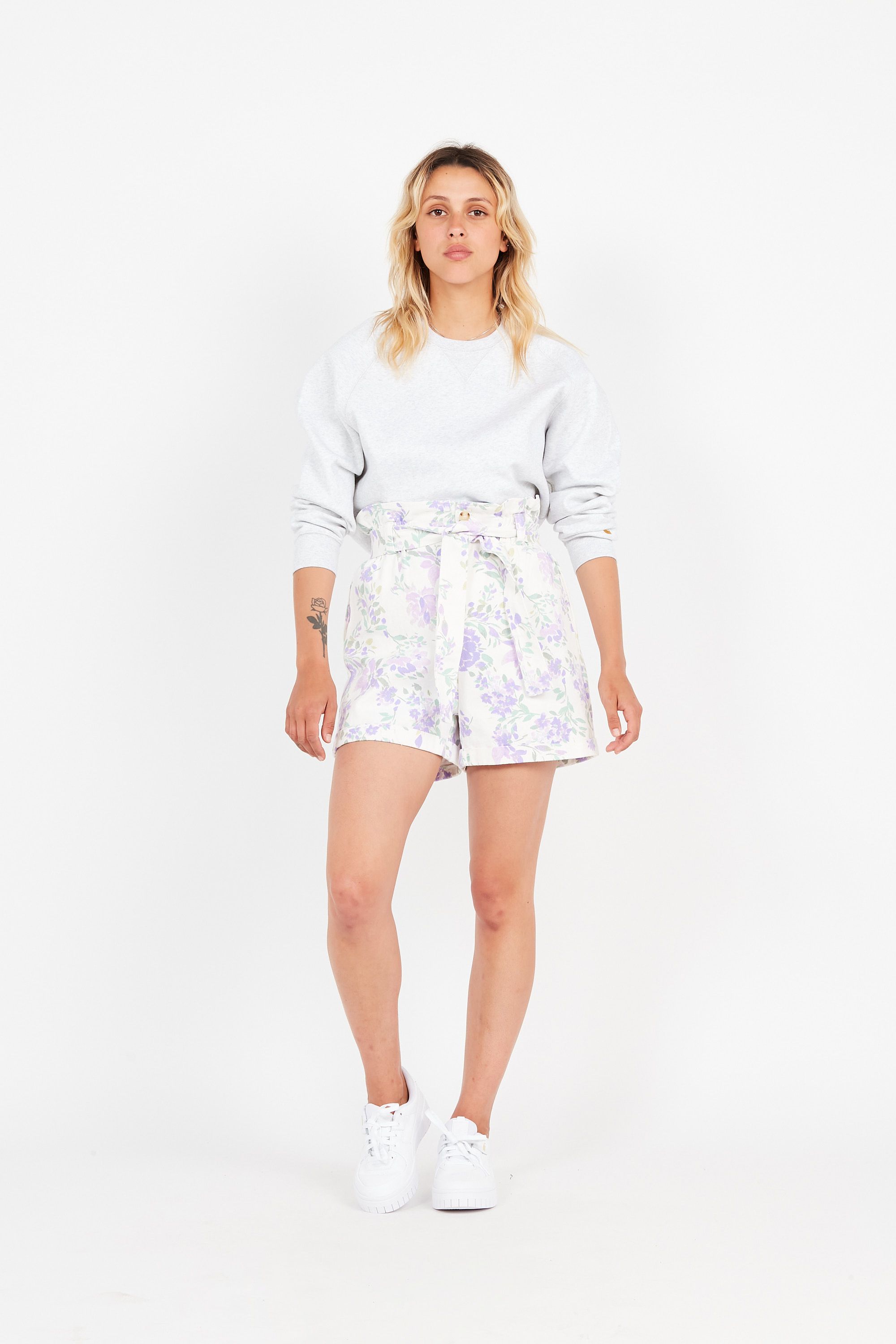 GRACE ET MILA Short taille haute imprimé à ceinturer en coton ERNEST Multicolore