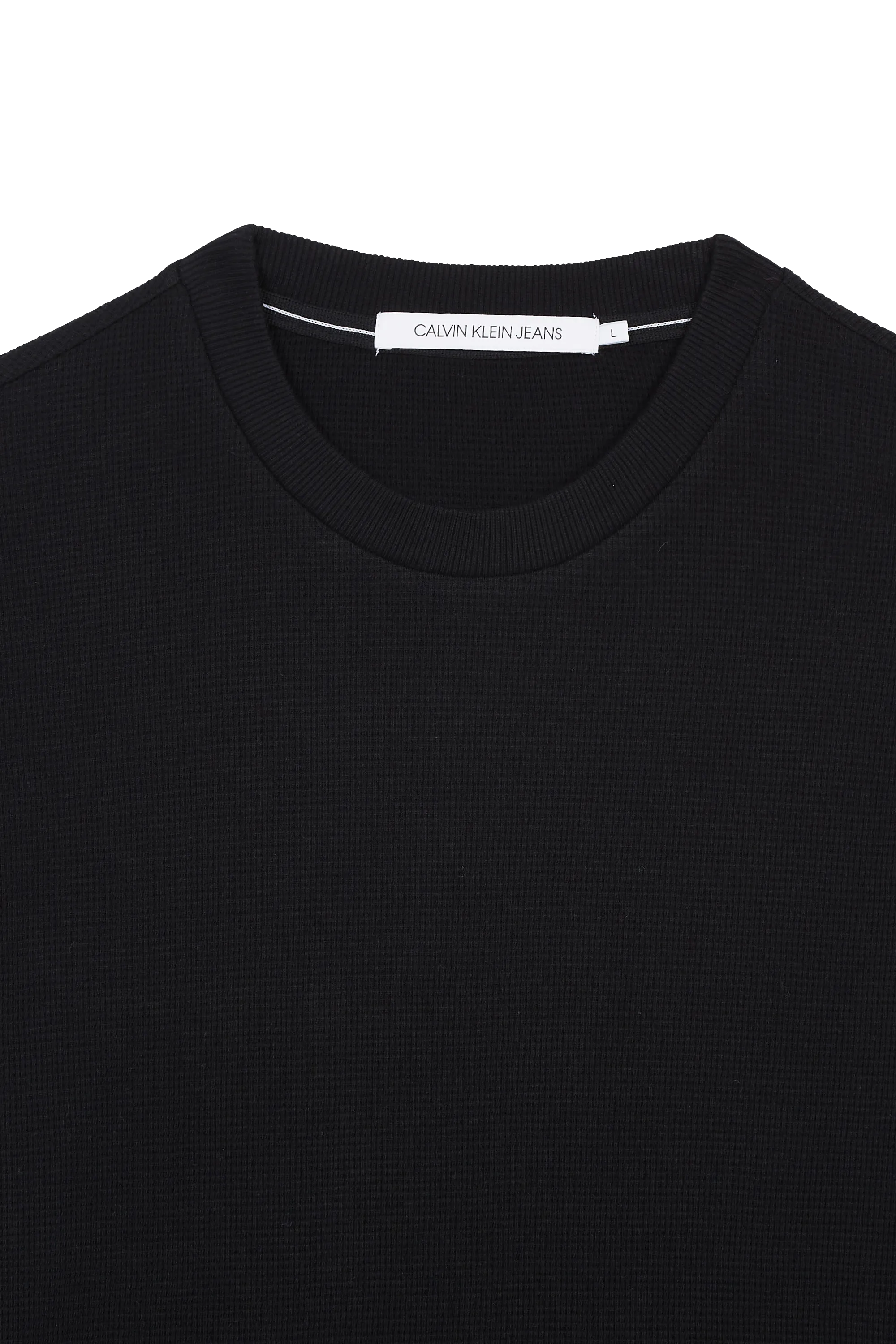 CALVIN KLEIN JEANS Pull MONOGRAM BADGE WAFFL Noir