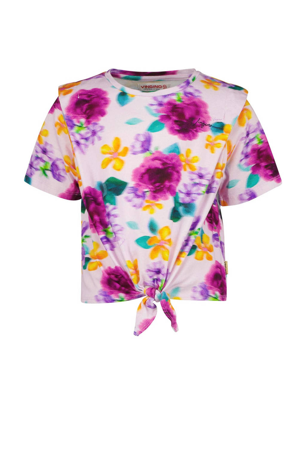 Vingino gebloemd T-shirt HAMMY lila/multicolor