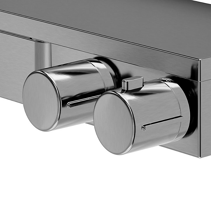 Mitigeur thermostatique bain/douche gris GoodHome Kolima