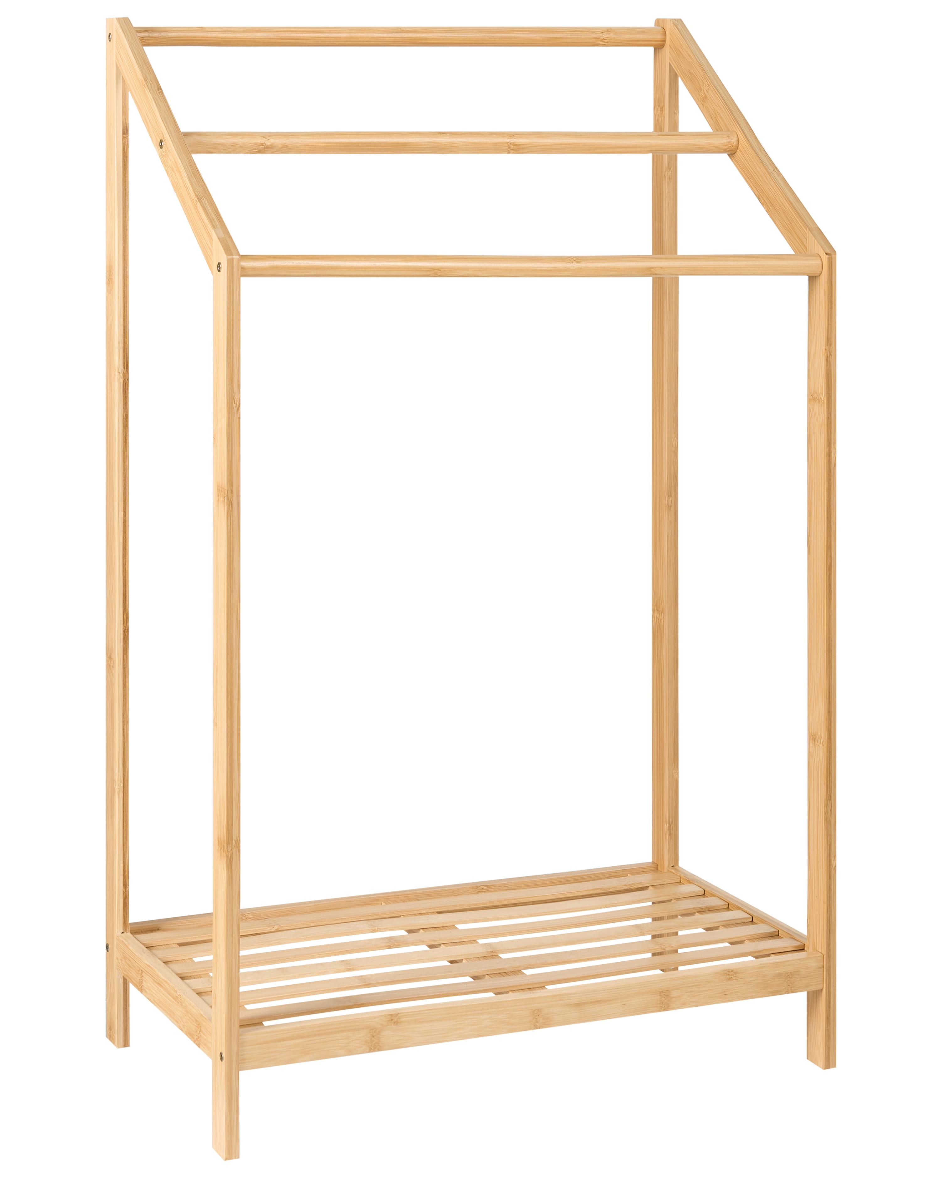 Handdoekrek met schap YUNGAS Bamboehout Lichtbruin