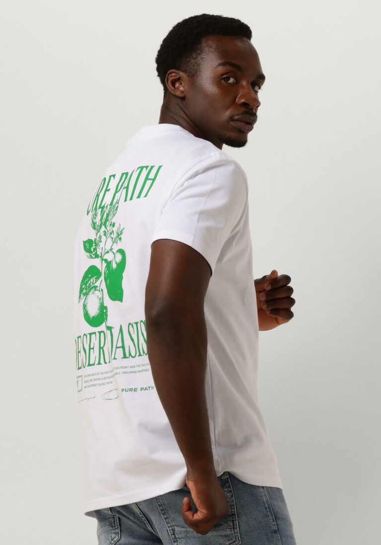 PURE PATH witte pure path t-shirt tshirt with front and back print
