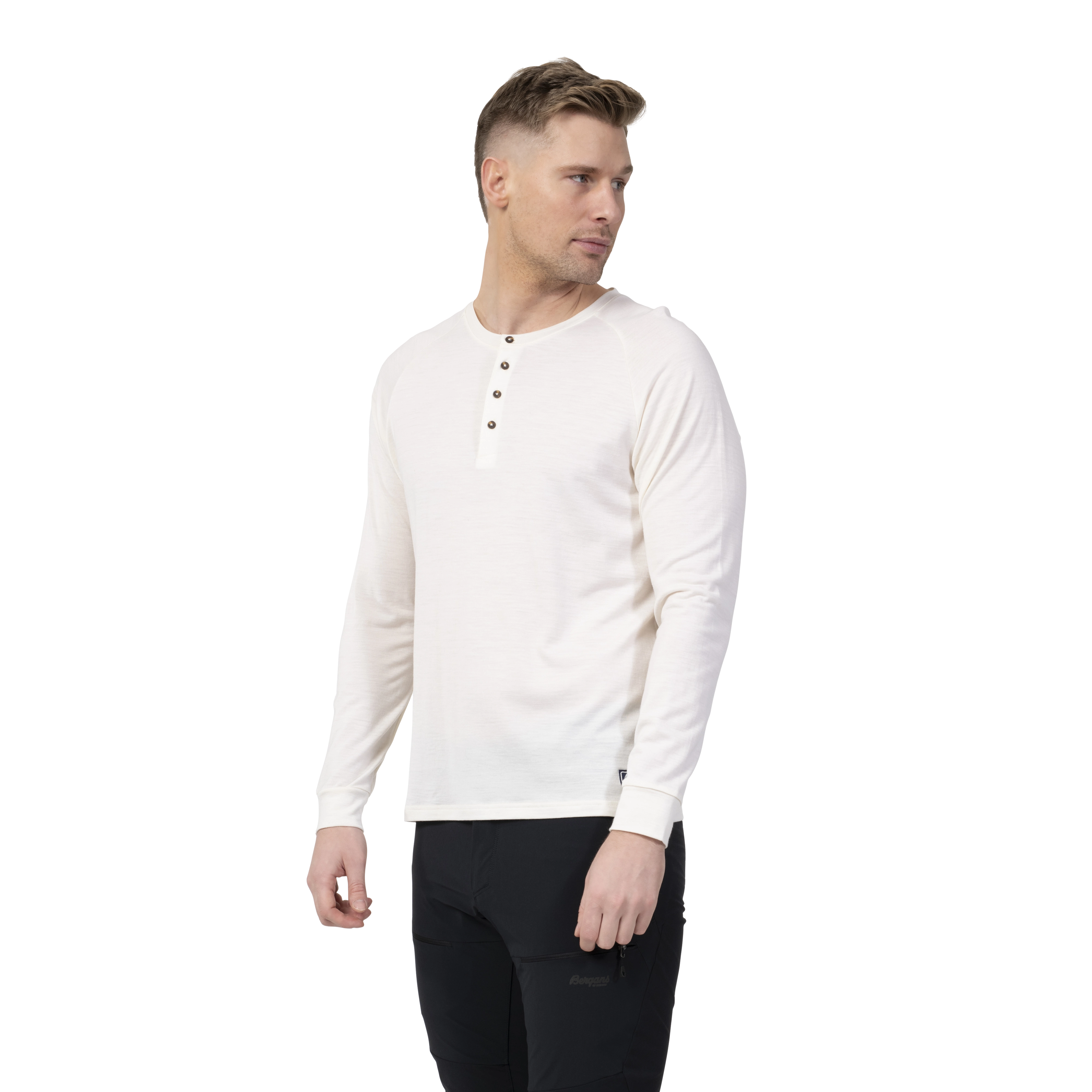Lysebu Wool Henley Men Vanilla White