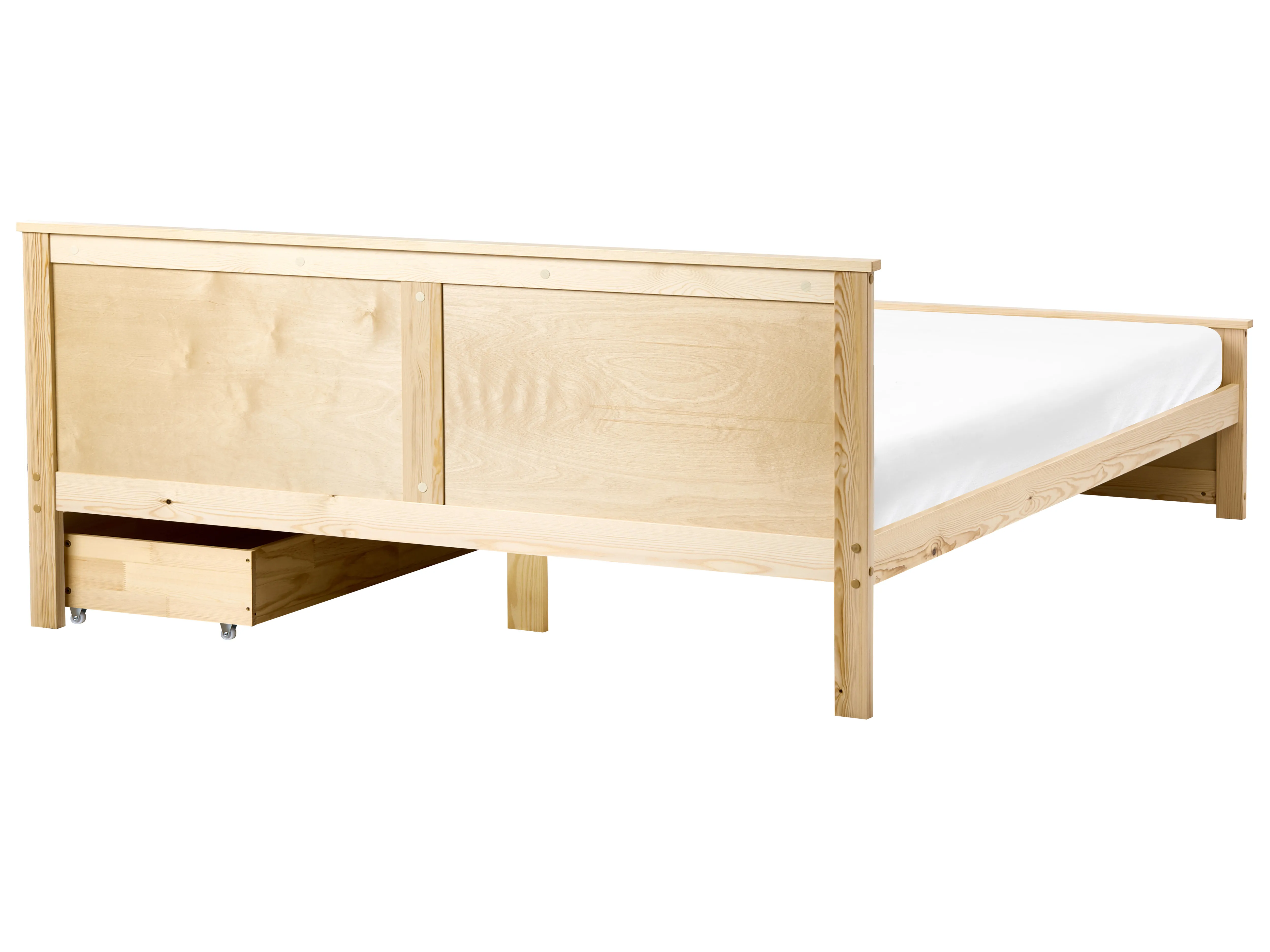 Bed met 2 lades Dennenhout DAUPHIN 180 x 200 cm Lichtbruin