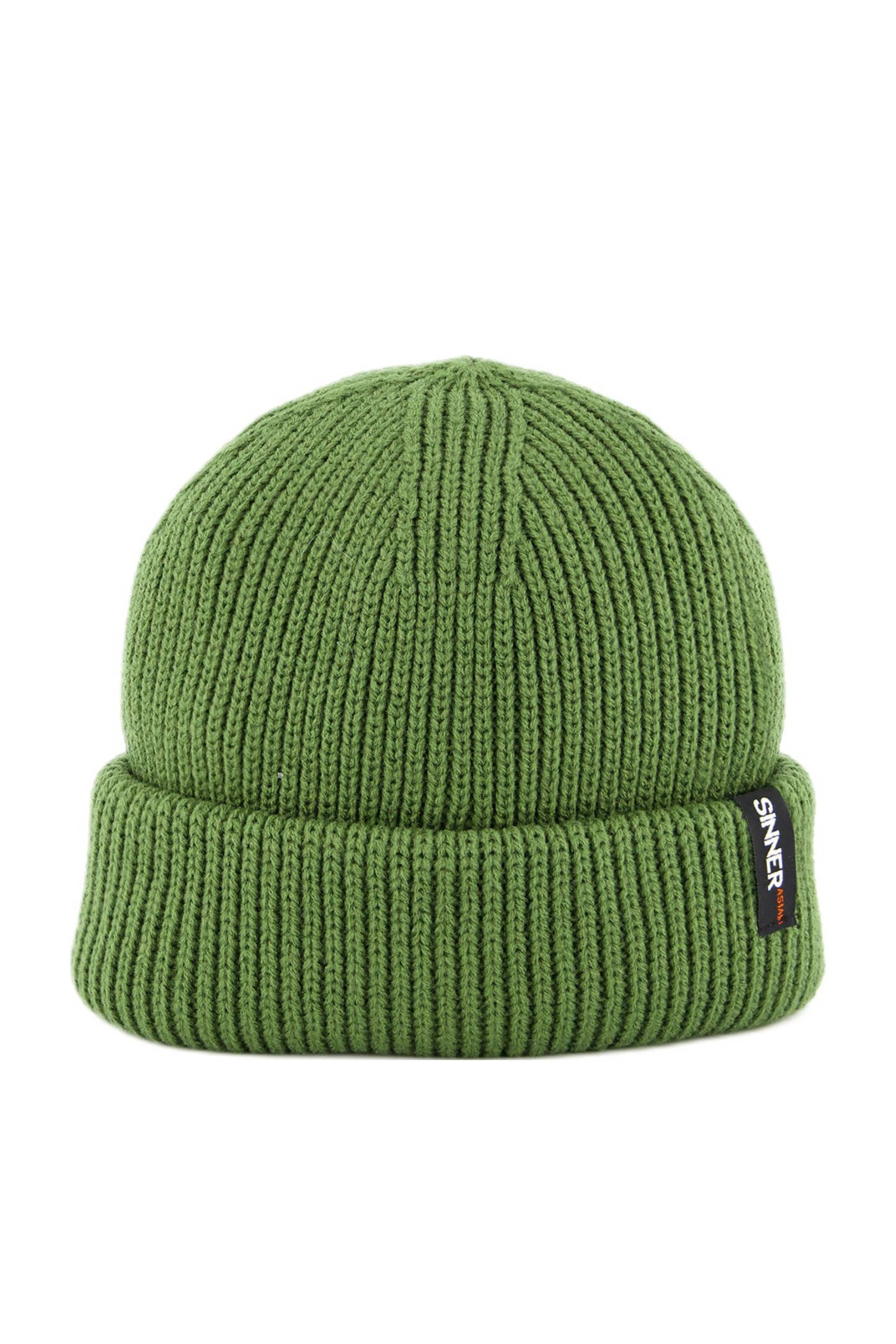 Sinner rib gebreide muts Dillon groen