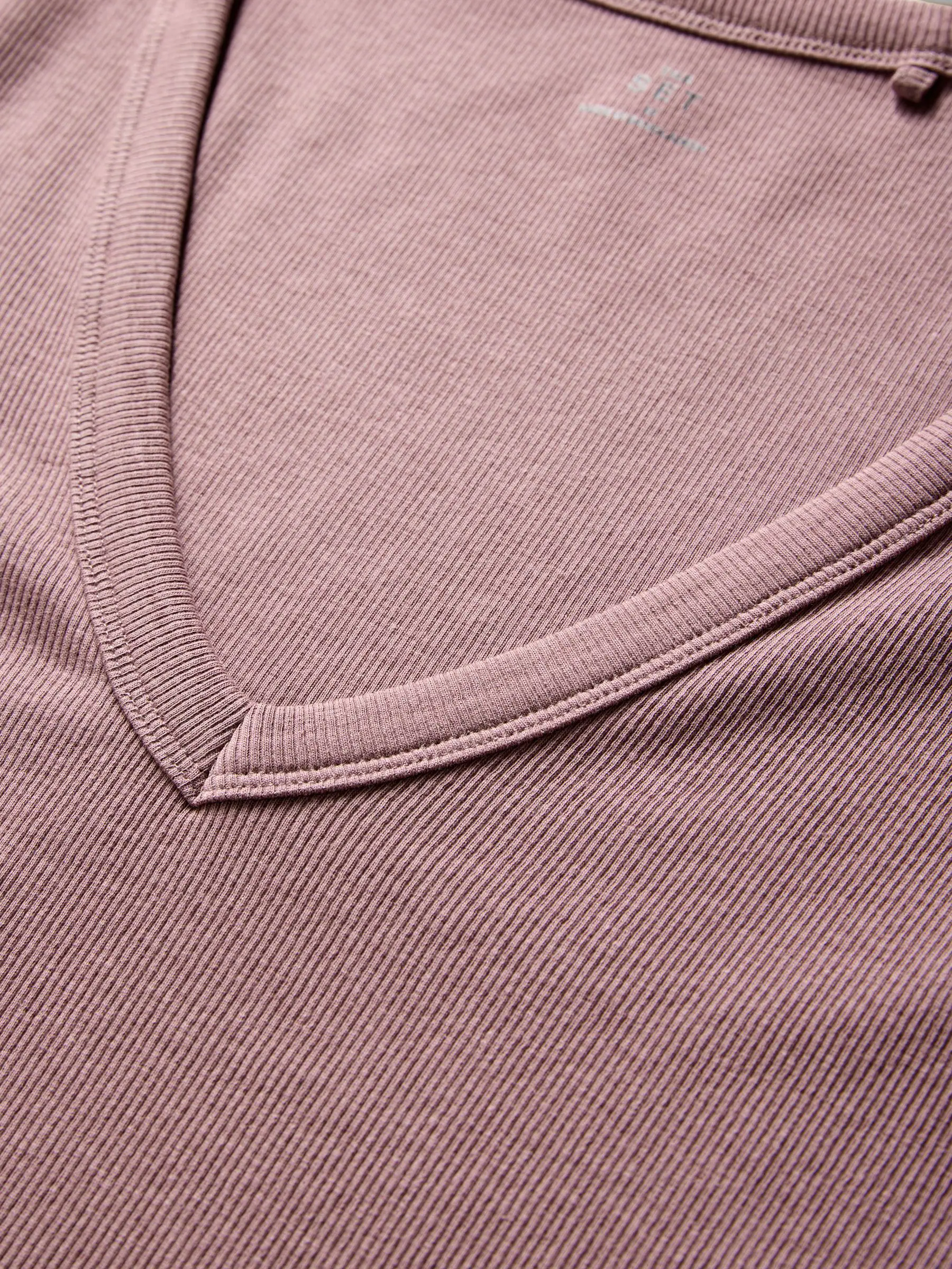 Paars/Bruin/Roze/kiezelkleurig - The Set 4 Pack V-Neck Ribbed Long Sleeve T-Shirts