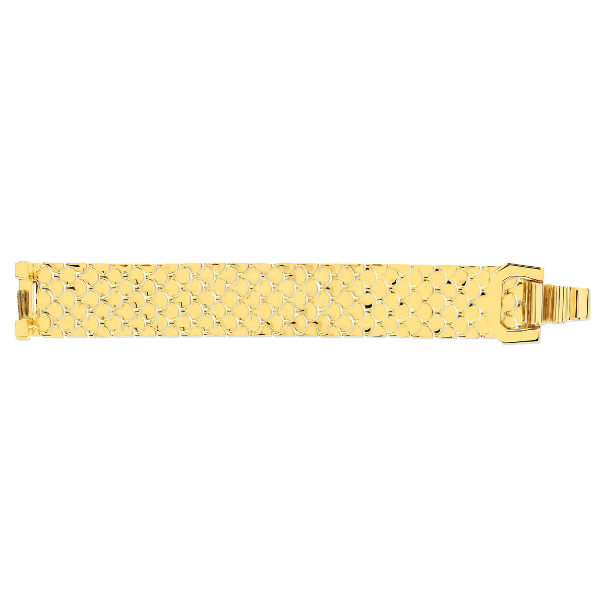 Bracelet maille plaqué or jaune écailles 20cm