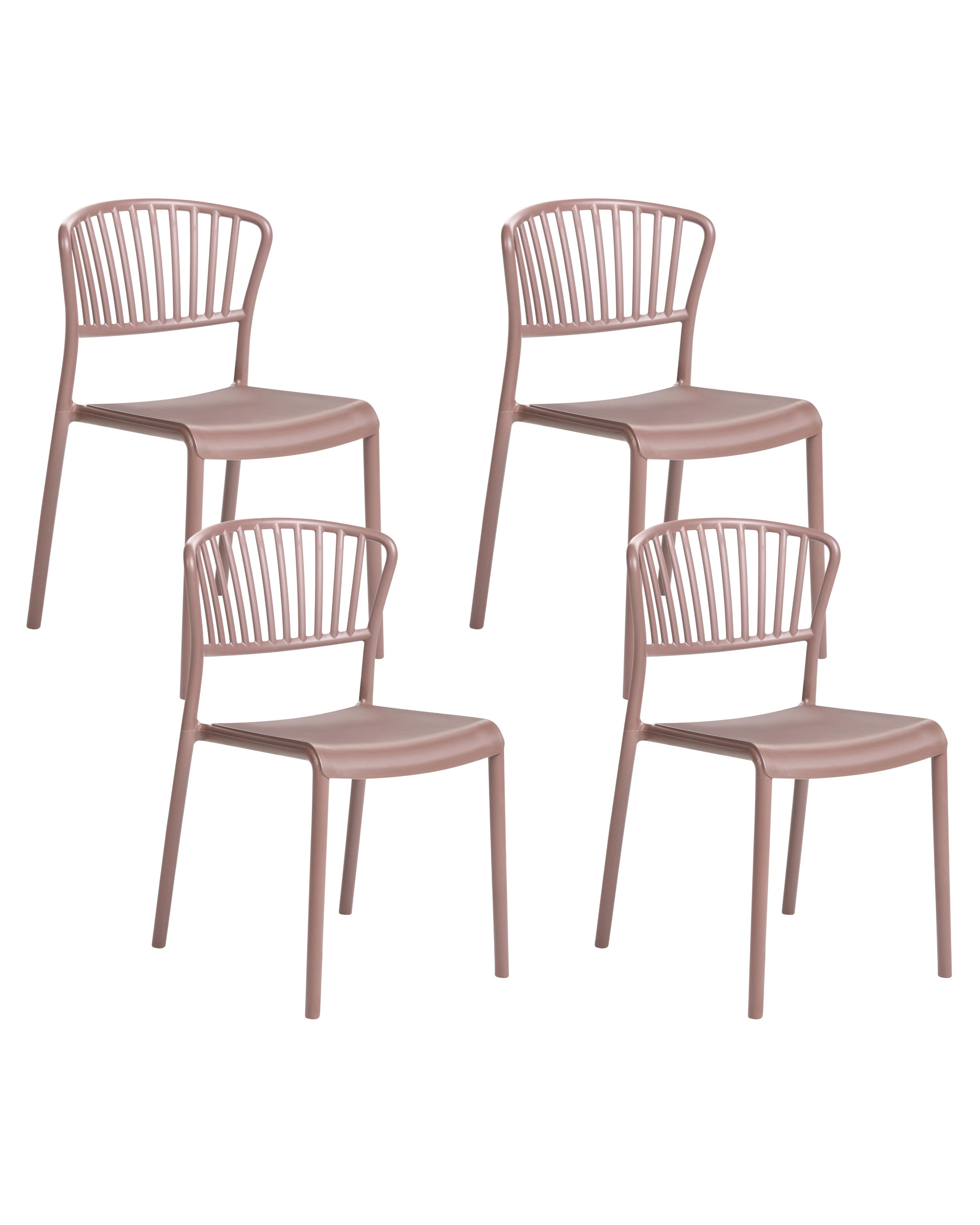 Set van 4 tuinstoelen GELA Bruin