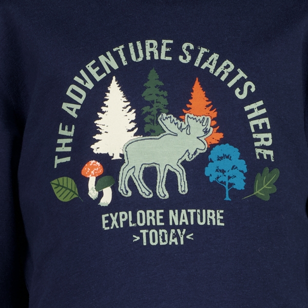 Unsigned jongens shirt blauw met nature print