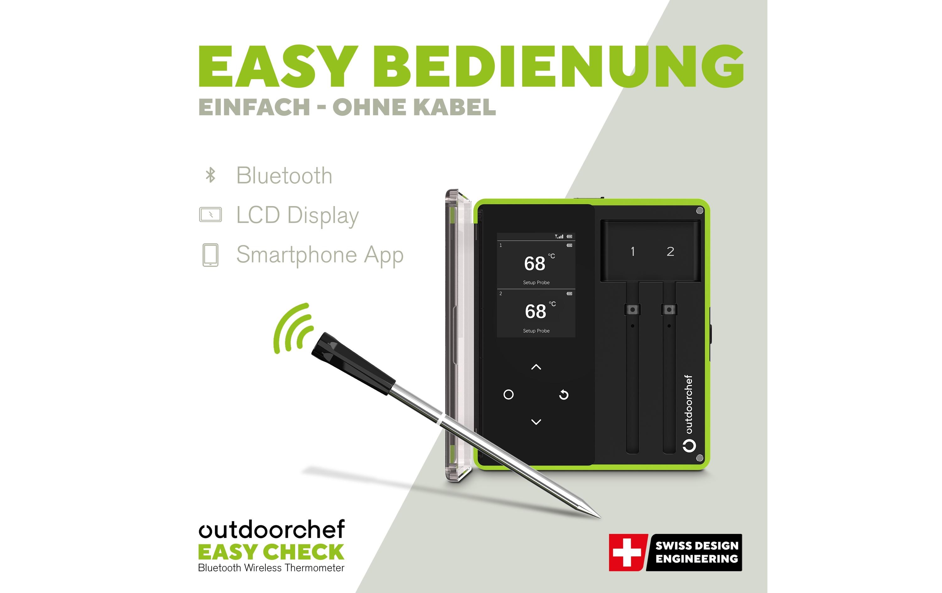Kerntemperaturmesser Easy Check DualWireless Bluetooth Grillthermometer