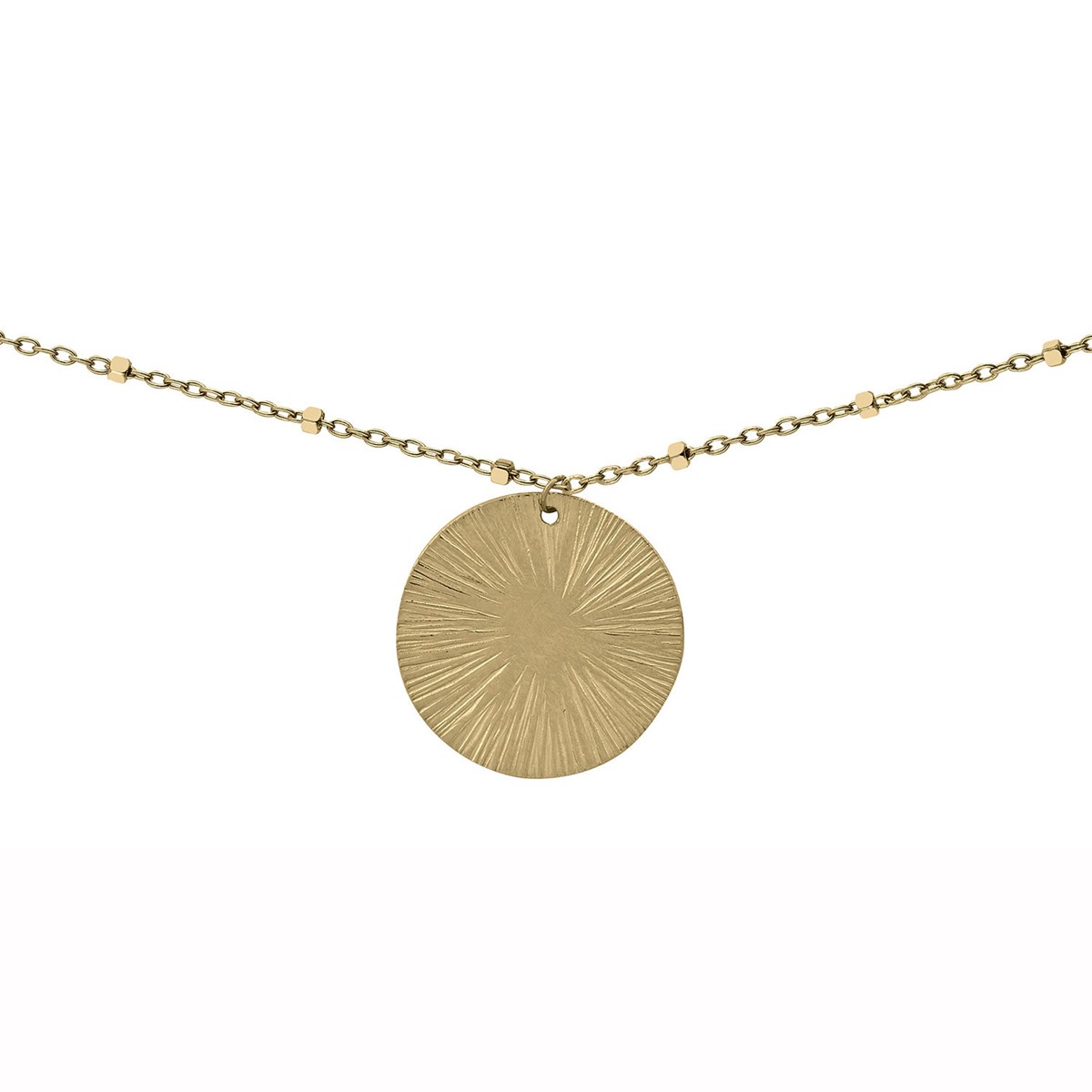 Collier Brillaxis médaille ronde striée