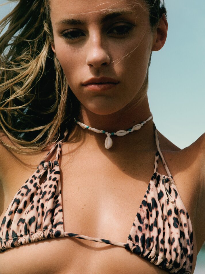 Top de biquíni - Estampa de leopardo