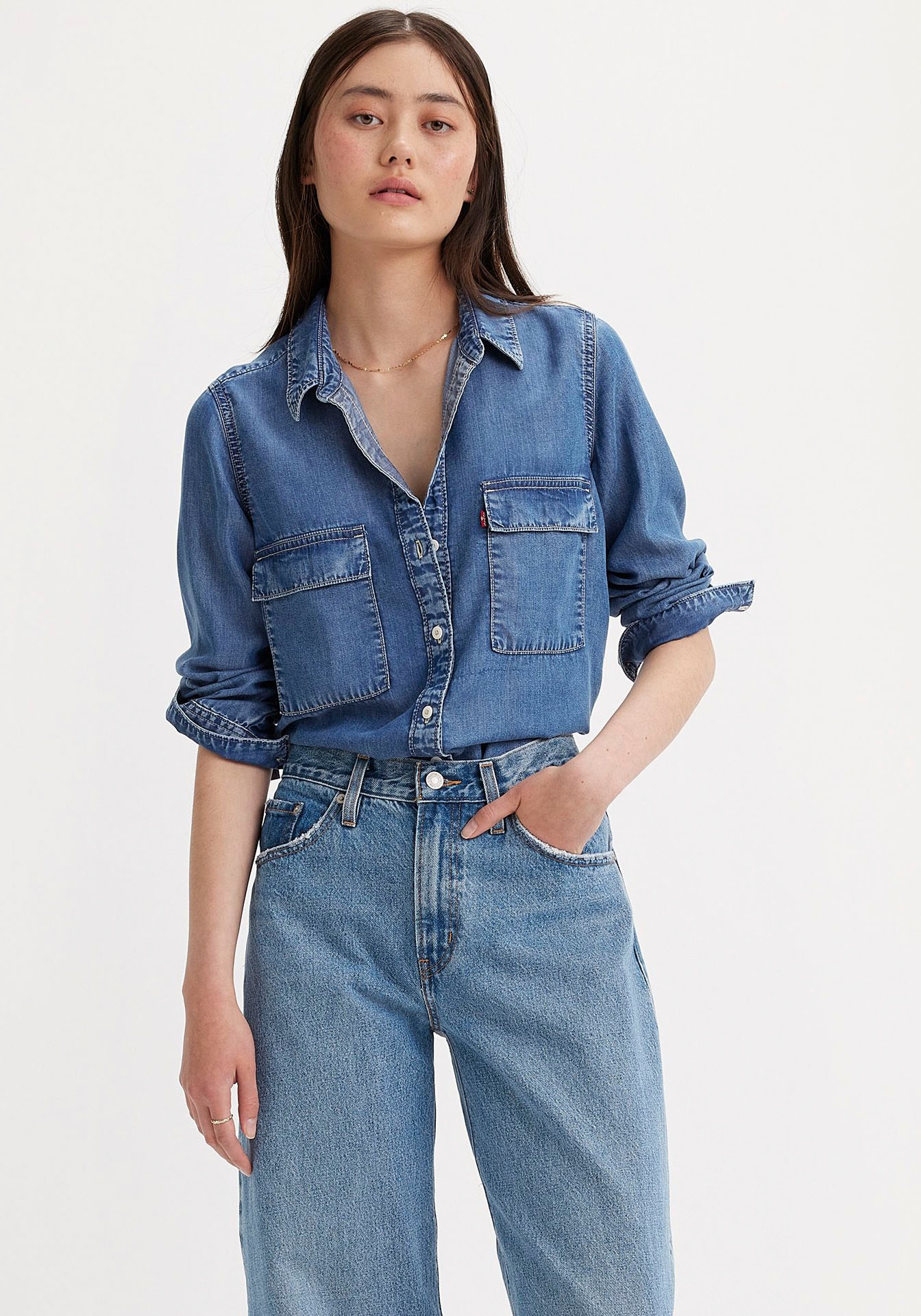Levi's® Jeansbluse »DOREEN UTILITY SHIRT DA«, mit Brusttaschen und aus Lyocell