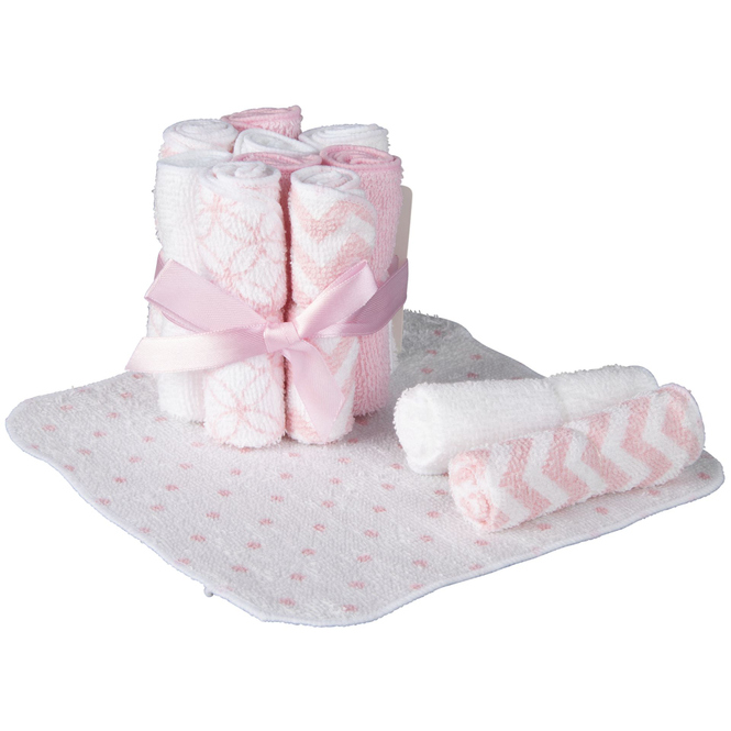 Waschtücher - aus Baumwolle - 20 x 20 cm - 12 Stück - rosa