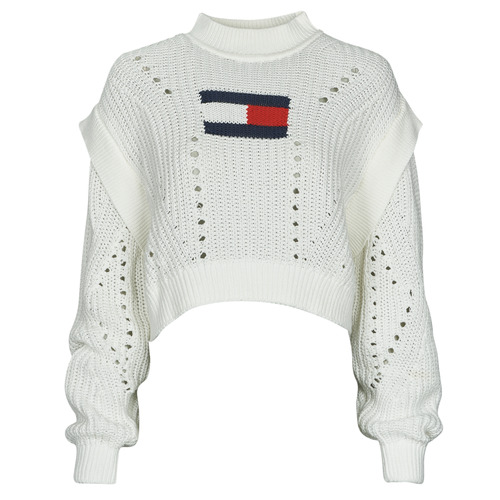 Tommy Jeans - TJW OVRSZD FLAG STITCH SWEATER - Blanc