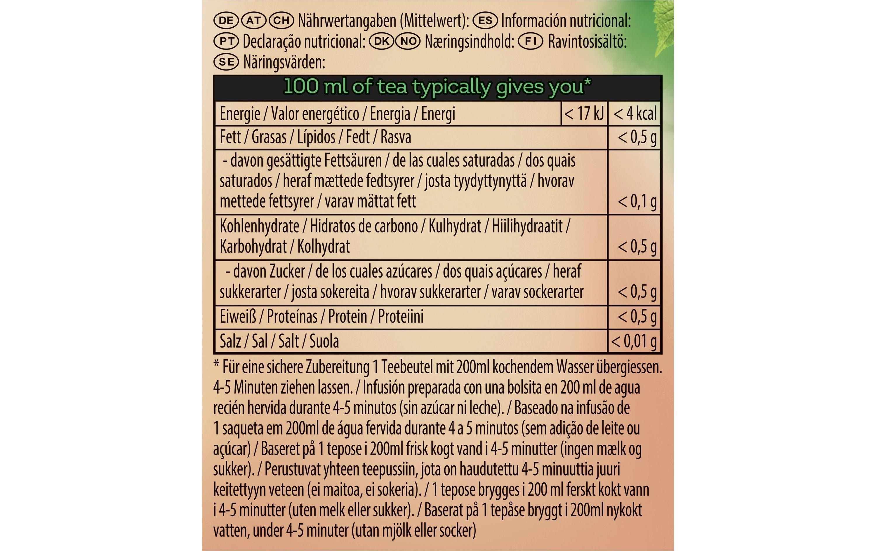 Teebeutel Infusion Linden 20 StückLindenblütentee
