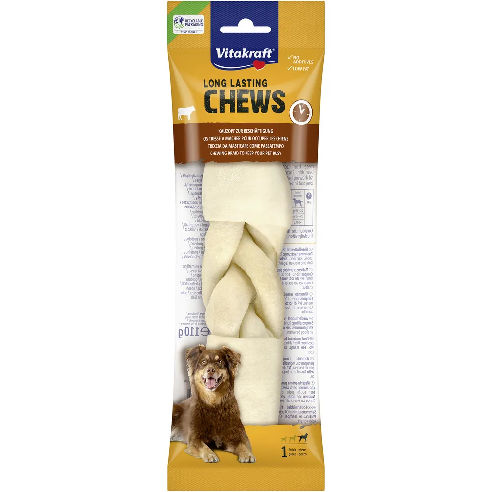 Vitakraft LONG LASTING CHEWS flettet tyggeben - 20 cm - 110 g.