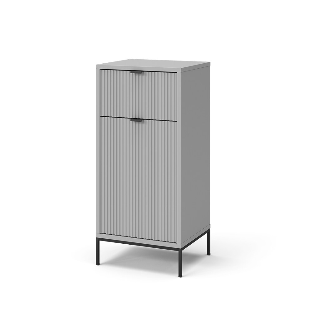 Vicco Midischrank Eliza 40 x 87 cm, Grau, schmaler Badschrank, Tür und Schubfach