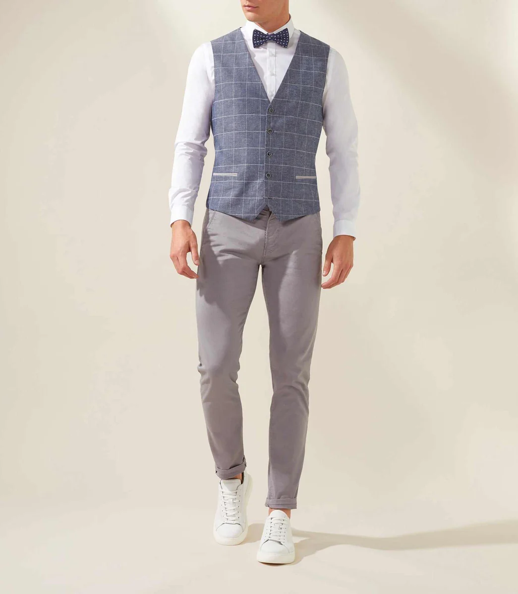 Gilet casual bleu 