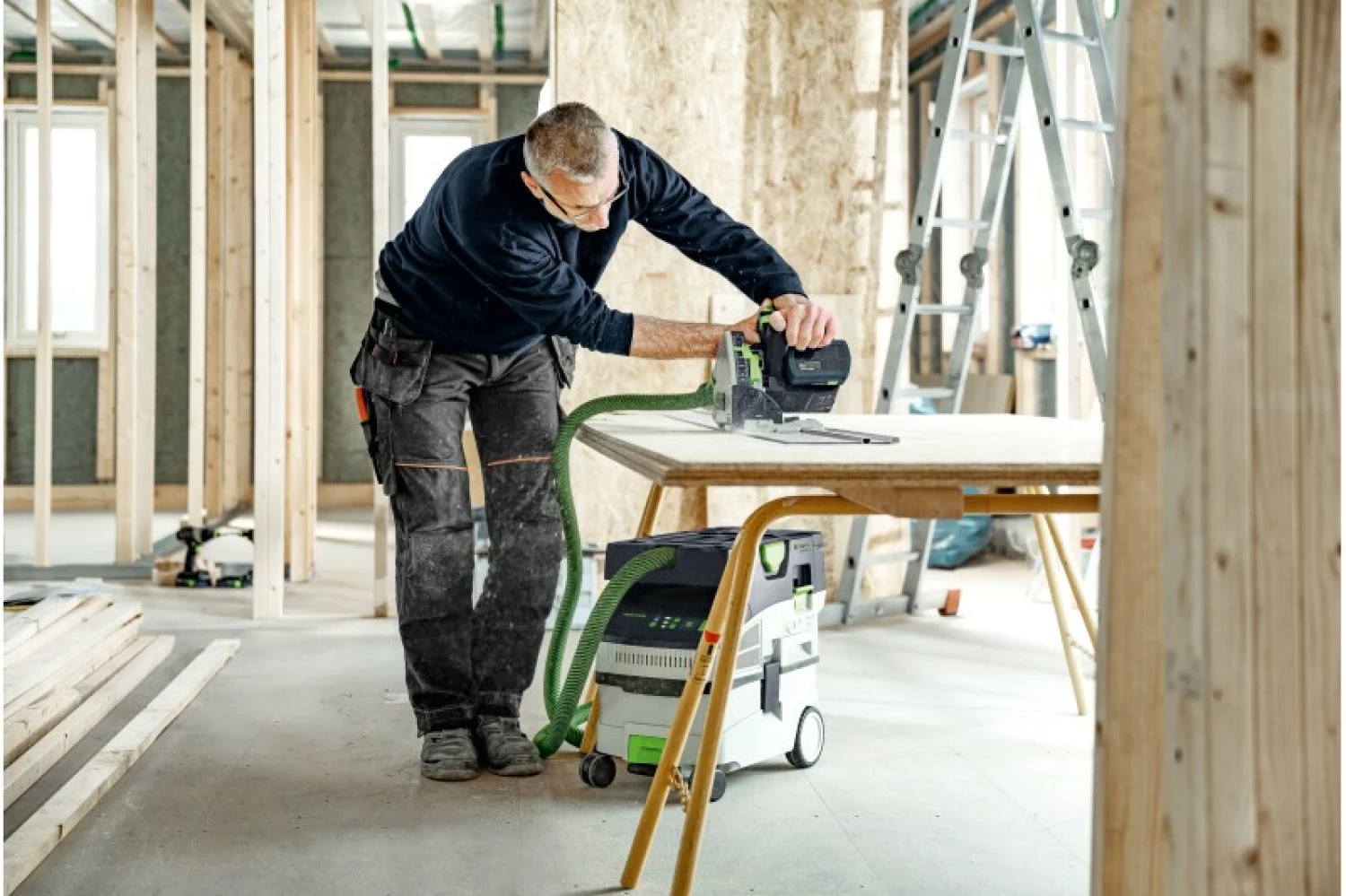 Festool CTLC MIDI I-Plus 36V (2x18V) Li-Ion accu stofzuiger set (4x 5,0Ah) in systainer - 3100l/min - Stofklasse L