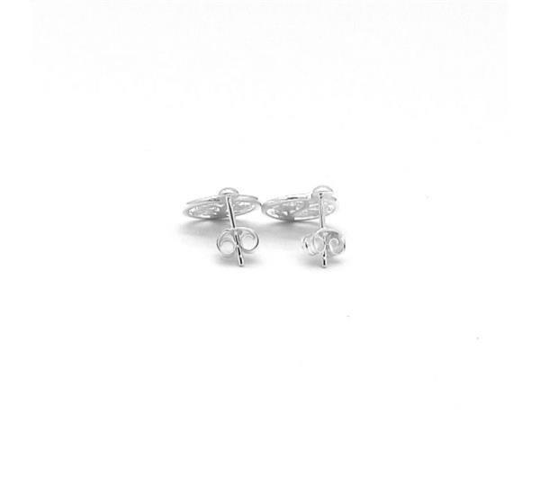 Unique And Co Sterling Silver Stud Earrings with CZ