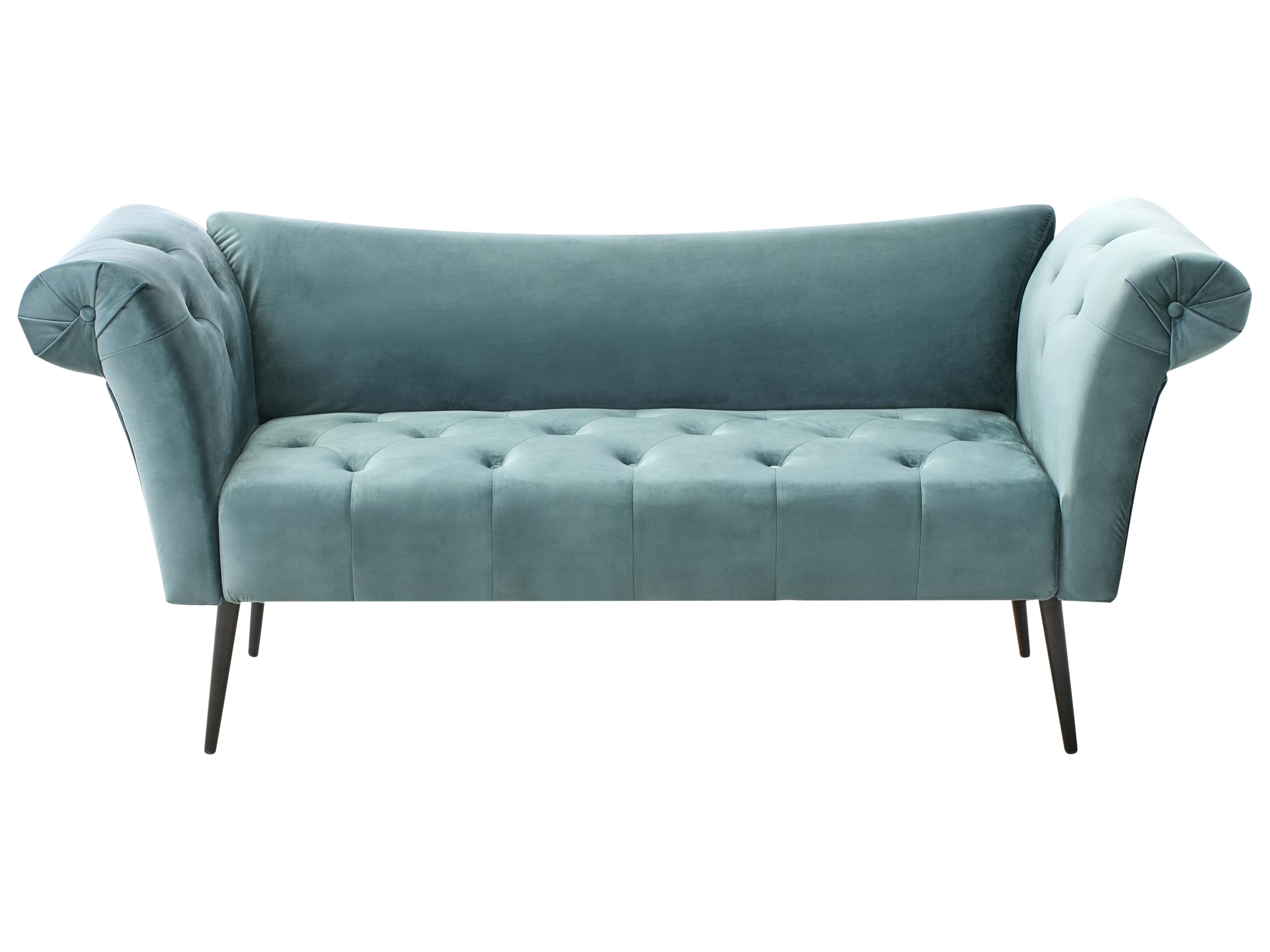Chaise longue NANTILLY Fluweel Groenblauw