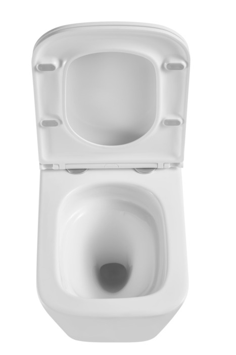 Væghængt toilet kantet m/Vortex skyl - hvid
