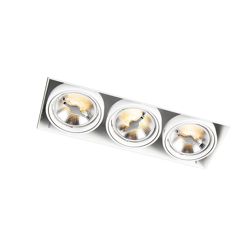 Set van 6 Inbouwspot wit  AR111 trimless 3-lichts - Oneon