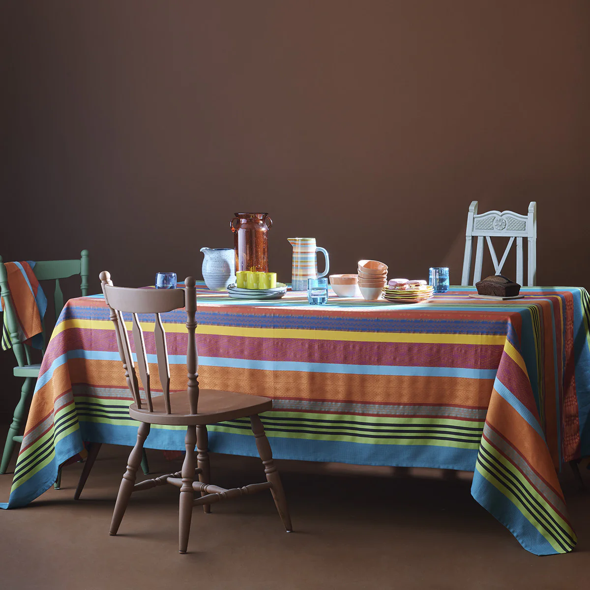 Chemin de table pur coton multicolore 180X55 Garnier Thiebaut