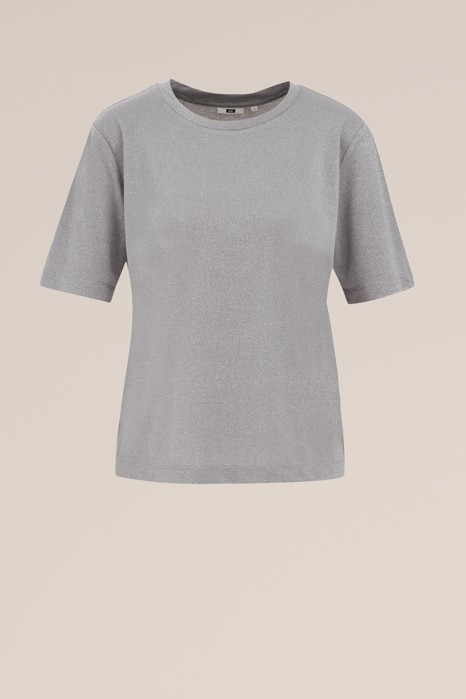 T-shirt met glittergaren WE Fashion Zilver