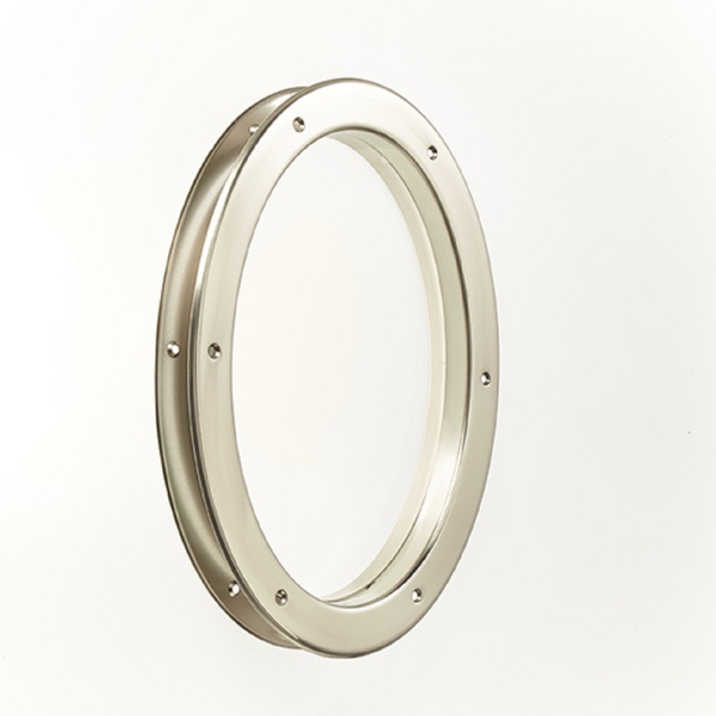 Hublot de porte ovale nickelé mat